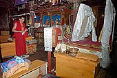 Ladakh - Tikse Gompa, the prayer hall 